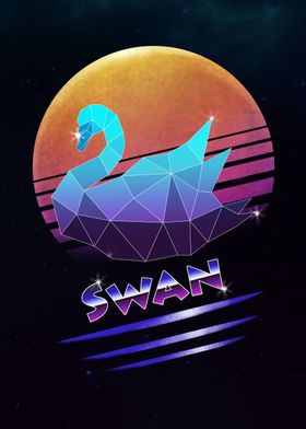 Retro Synthwave Swan