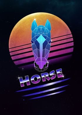 Retro Synthwave Horse