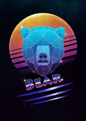 Retro Synthwave Bear