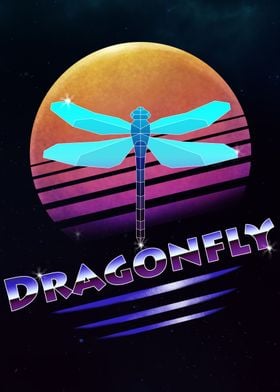 Retro Synthwave Dragonfly