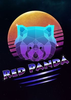 Retro Synthwave Red Panda