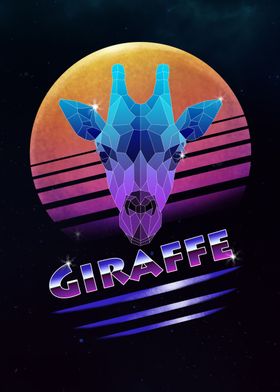 Retro Synthwave Giraffe