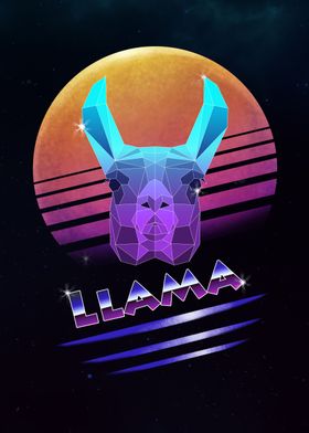 Retro Synthwave Llama