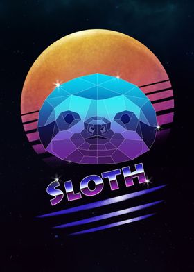 Retro Synthwave Sloth