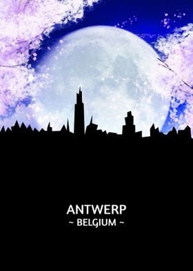 Antwerp Belgium Skyline 