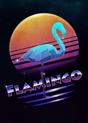 Retro Synthwave Flamingo