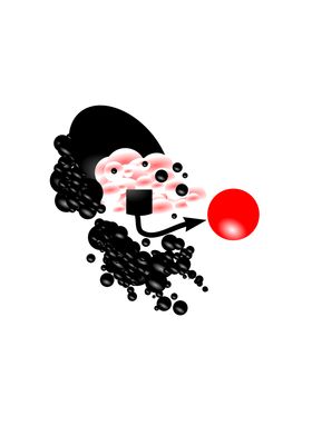 abstract black red caviar