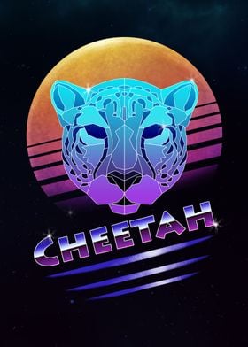 Retro Synthwave Cheetah