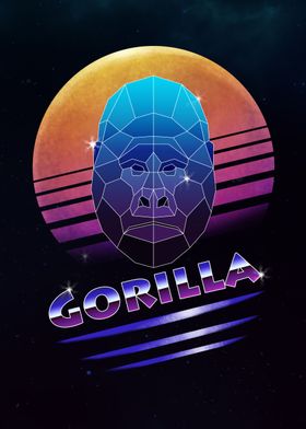 Retro Synthwave Gorilla
