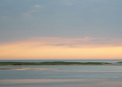 Pastel Beach and Sky