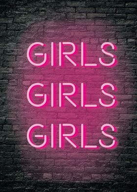 Girls Neon Poster