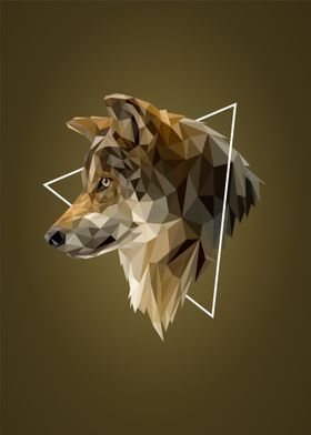 Wolf in Modern Polygon Art