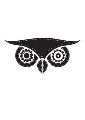 owl with gears eyes