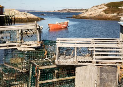 Lobster Traps and boat