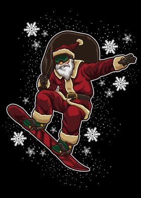 Snowboard Santa Claus