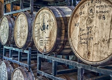 Whiskey barrels in Leipers