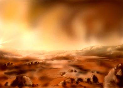 Mars Landscape at sunrise