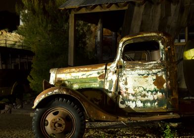 Vintage truck in desert