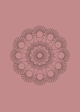 Mandala on red background