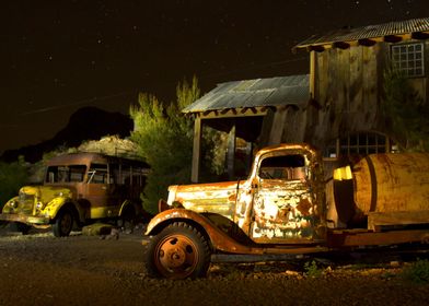 Truck in ghost town