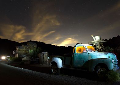 Truck in ghost town