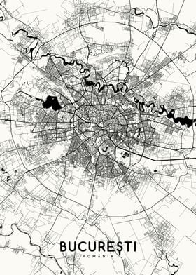 Bucuresti map white