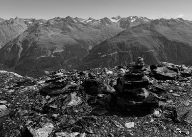 rocks on top of the alps