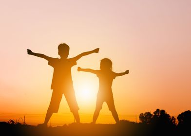 Boy and girl playing