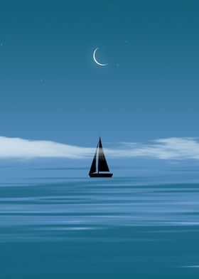 Midnight Sailboat