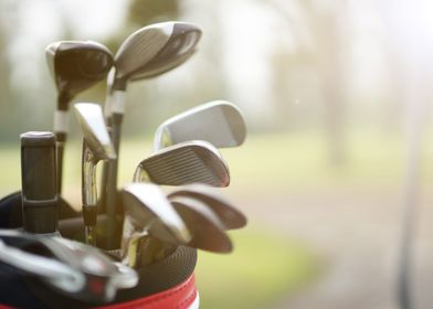 golf clubs in a bag