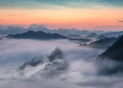 Mountains and clouds