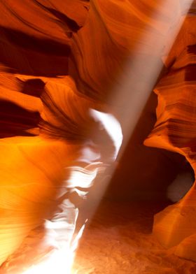 Lightbeam in slot canyon