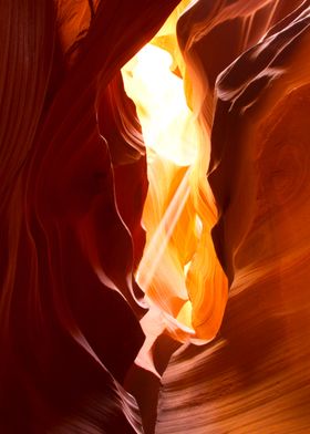 Sunbeam in slot canyon