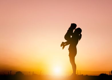 Mother daughter playing