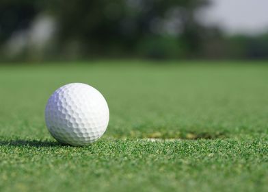 golf ball on a green 