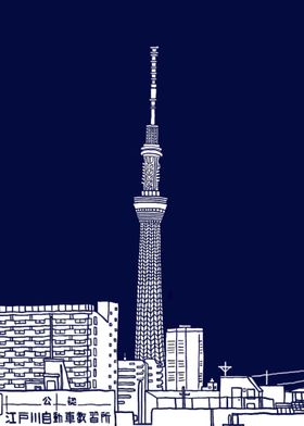 Tokyo Sky Tree by Night