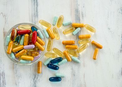 colorful vitamin capsules