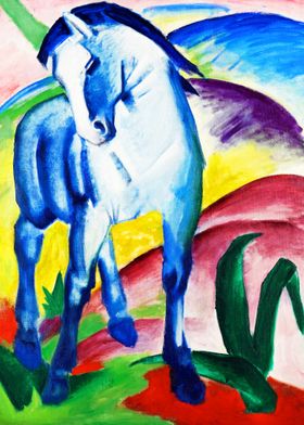 BLUE HORSE PAINTING