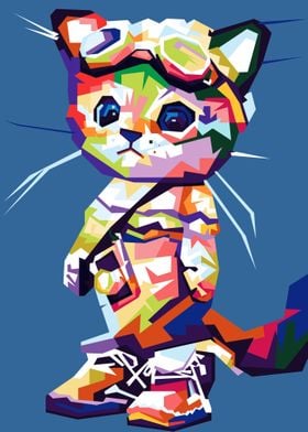 Cat Wpap PopArt Funny