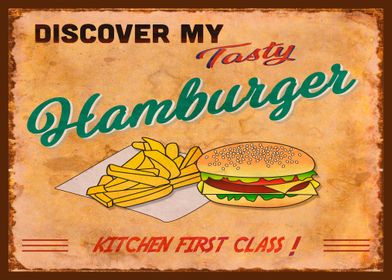 Rtro vintage Hamburger