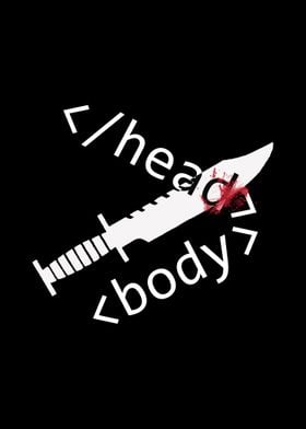 HTML Head Cut with a Knife