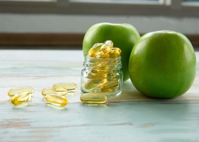 Green apple and fish oil