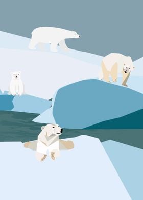  polar bear family