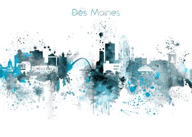 Des Moines Iowa Skyline