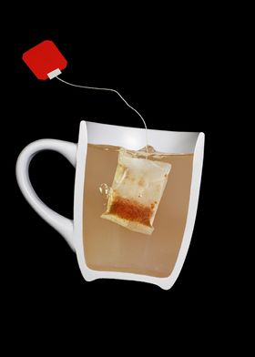 Tea bag in a cup