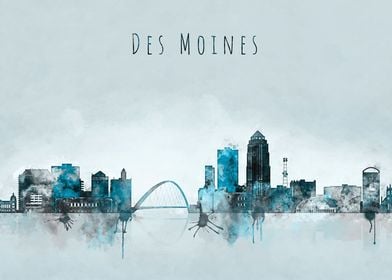 Des Moines Iowa Skyline