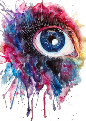 Cosmic Watercolor Eye