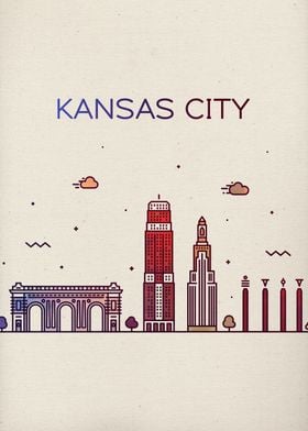 Kansas City Sports In Front Of Skyline Poster, Kansas City Missouri Sp –  McQDesign