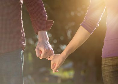 love couple in autumn park