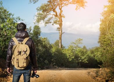 Man Traveler with map